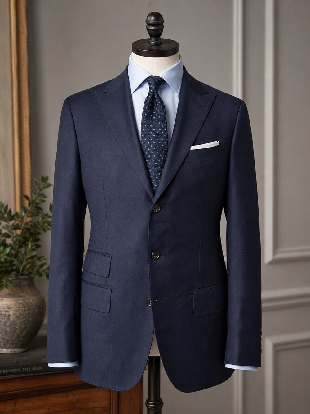 Suitsupply Perennial Navy Wool Blazer 38R VBC Super 110s Career Sport Coat Italy